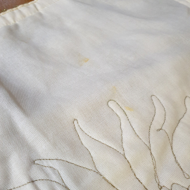 Декоративное панно подсолнухи, роспись по ткани 65х110 см. Картинка 4